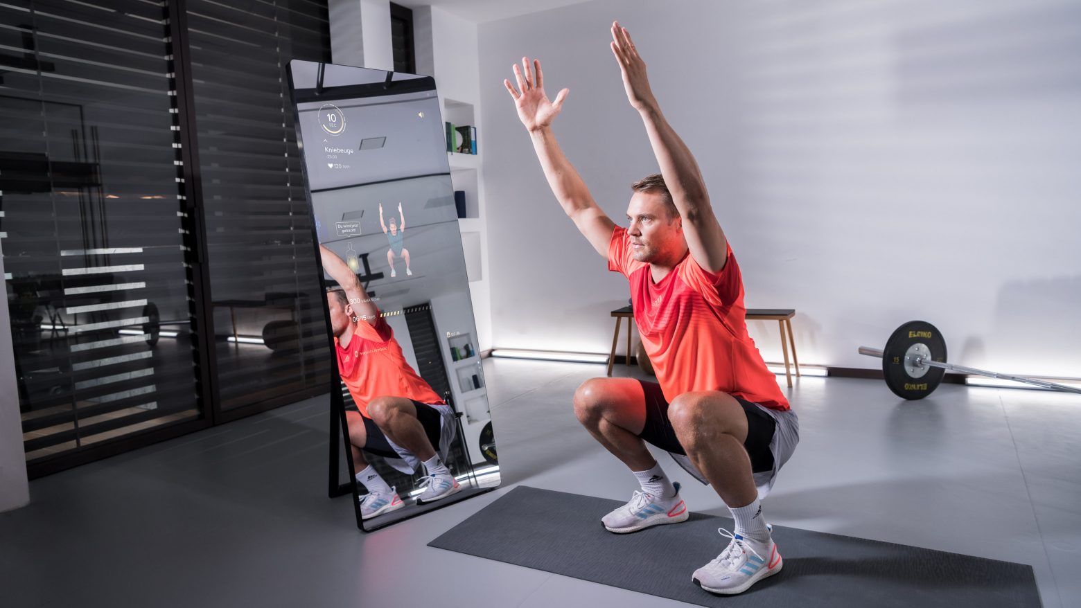 Manuel Neuer performs a squat with VAHA motion tracking